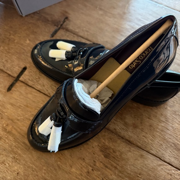 Franco Sarto Shoes - Brand New Franco Sarto Navy Patent Tassel Loafers – Women’s Size 10